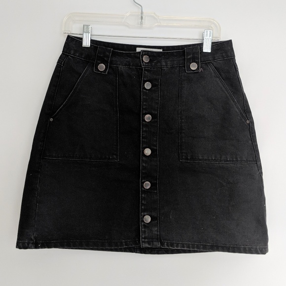 new look black denim mini skirt